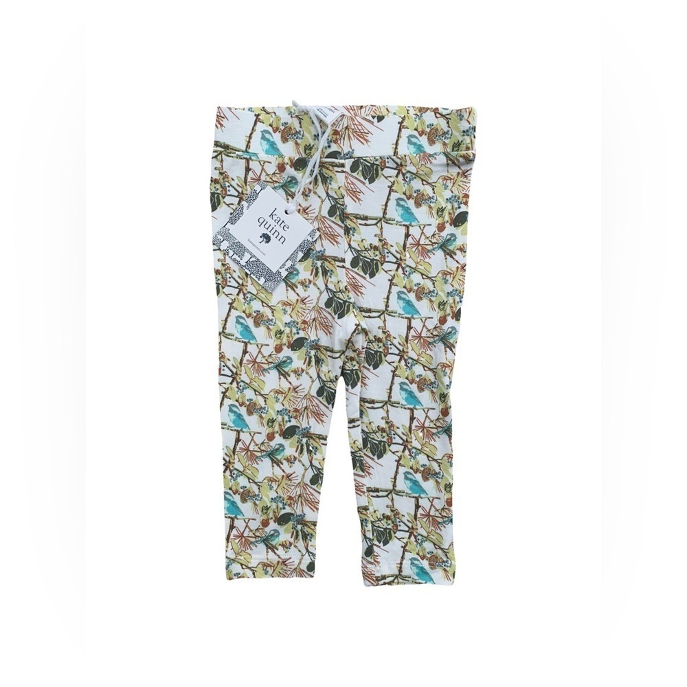 Kate Quinn NWT Size 12-18 Months Aqua Chickadee Modal Leggings